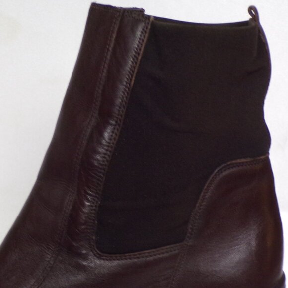 LIZ CLAIBORNE size 9M brown COLLINA mid-heel ankle boots leather uppers - Picture 11 of 15
